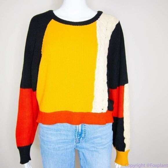 Moon & Madison women's color block cropped sweater,‎ size M - Picture 15 of 16